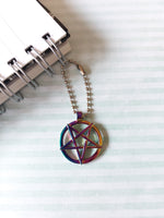 rainbow pentagram planner charm 