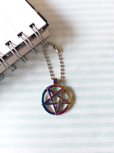 rainbow pentagram planner charm 