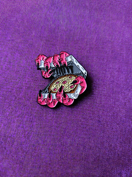 satan's pizza pin badge