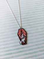 coffin necklace - serpent (red) 