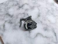 Skeleton Coffee Pot Pin Badge