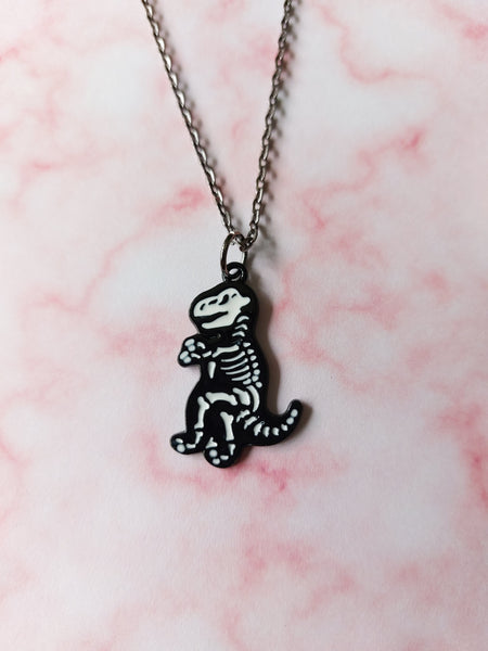 skeleton t-rex necklace 