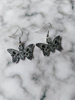 skull butterfly earrings