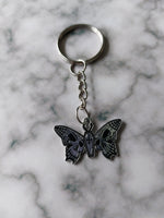 skull butterfly keyring