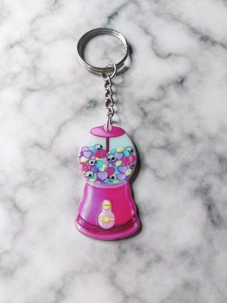 skull gumball machine keyring