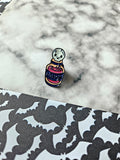 skull potion bottle pin badge