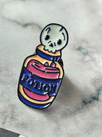 skull potion bottle pin badge 