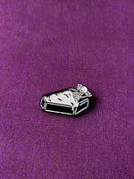 sleeping skeleton pin badge