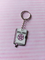 pink witchcraft keyring - spellbook 