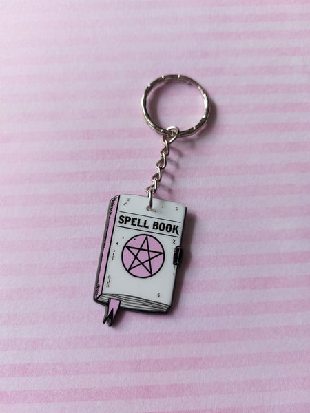 pink witchcraft keyring - spellbook 