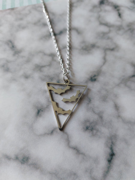 bats triangle necklace