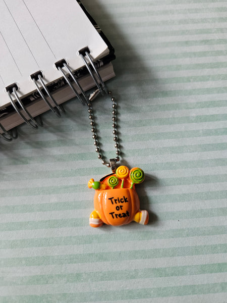 trick or treat pumpkin planner charm