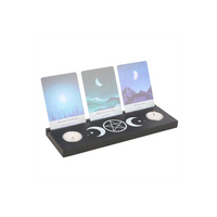 Black Triple Moon Tarot Card Stand Tealight Holder