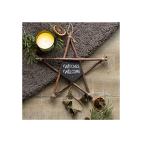 30cm Witches Welcome Willow Pentagram Sign with Bells