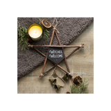 30cm Witches Welcome Willow Pentagram Sign with Bells