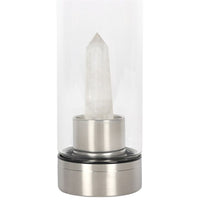 Clear Quartz Energising Glass Water Bottle