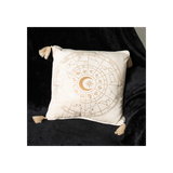 35cm Square Off White Astrology Wheel Cushion