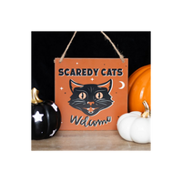 Scaredy Cats Welcome Hanging Sign