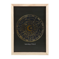 Black Astrology Wheel Framed Wall Art Print