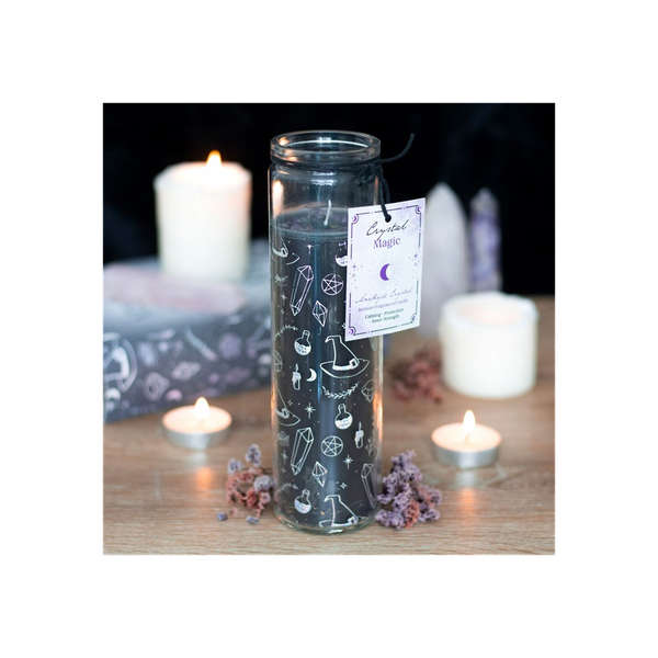 Crystal Witch Jasmine Tube Candle with Amethyst Chips