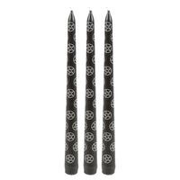 Set of 3 Black Magic Pentagram Taper Candles