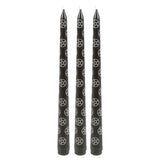 Set of 3 Black Magic Pentagram Taper Candles