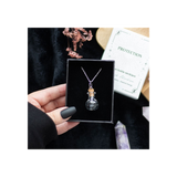 Protection Black Obsidian Crystal Chip Potion Bottle Necklace