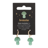 Aventurine Crystal Mushroom Earrings