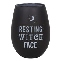 Resting Witch Face Stemless Wine Glass