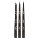 Set of 3 Black Magic Triple Moon Taper Candles