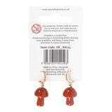 Red Jasper Crystal Mushroom Earrings