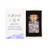 Jar of Calm Amethyst Crystal in a Matchbox