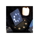 Black Flower of Life Crescent Moon Tarot Card Stand