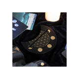Black Flower of Life Crescent Moon Tarot Card Stand