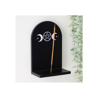 Black Triple Moon Incense Holder Shelf