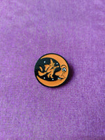 vintage style witch pin badge 