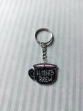 black & pink witchcraft keyring - witches brew