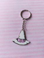 pink witchcraft keyrings - witch hat 