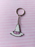 pink witchcraft keyrings - witch hat 
