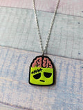 zombie brains necklace - yellow 