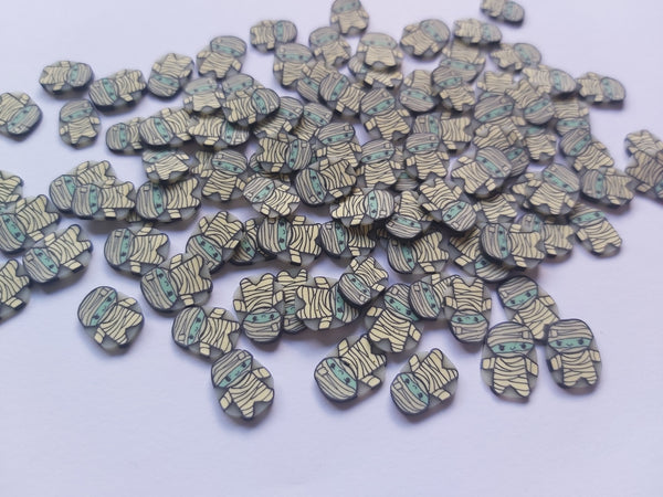 10mm polymer clay cabochon slices - mummy