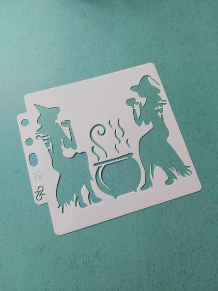 13cm witch stencil 
