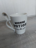mug & spoon set - morning potion (white) 