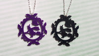 flying witch cameo necklaces