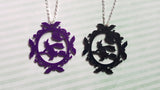 flying witch cameo necklaces