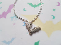 Silver Bat Bracelet – Gothic Charm Jewellery, Halloween Accessory, Spooky Gift for Goth & Vampire Lovers