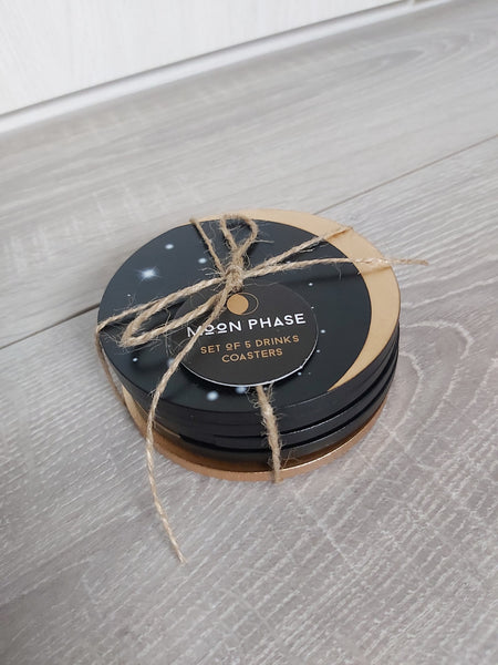 moon phases coasters (set of 5) 
