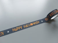 5m roll washi tape - 15mm - happy halloween - black & orange