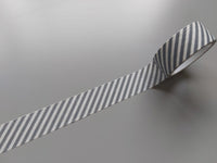 5m roll washi  tape - 15mm - stripes - grey & white