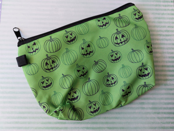 Pumpkin Outline Make-Up Pouch - Green